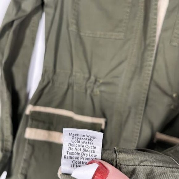 CAbi Womens Green Anorak Military Tunic Jacket Canvas Epaulette Full Zip Small - Picture 8 of 9